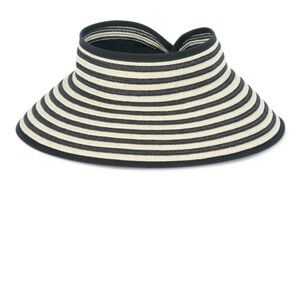 Time and Tru Women’s Packable Stripe Visor, Black/Natural, One Size Fits Most